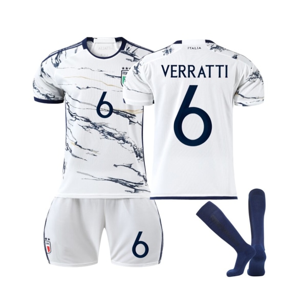 Italien bortatröja 2023/24 Verratti #6 Fotbollströja 16(90-100CM)