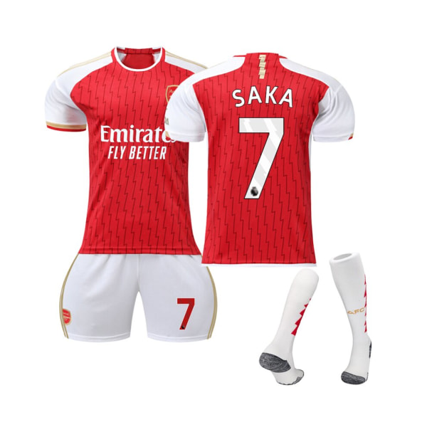 (2023/24 Arsenal hemmatröja #7 Saka fotbollströjasats för barn, vuxna 20(110-120CM)