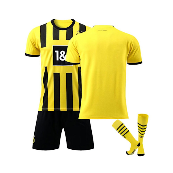 (Borussia Dortmund hemmatröja 2022/23 lagfotbollströja 3-delade kit för barn Vuxna 16(90-100CM)