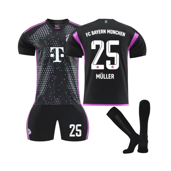 ( 2023/24 Bayern Borta Muller #25 Fotbollströja Kit för barn Vuxna 22(120-130CM)