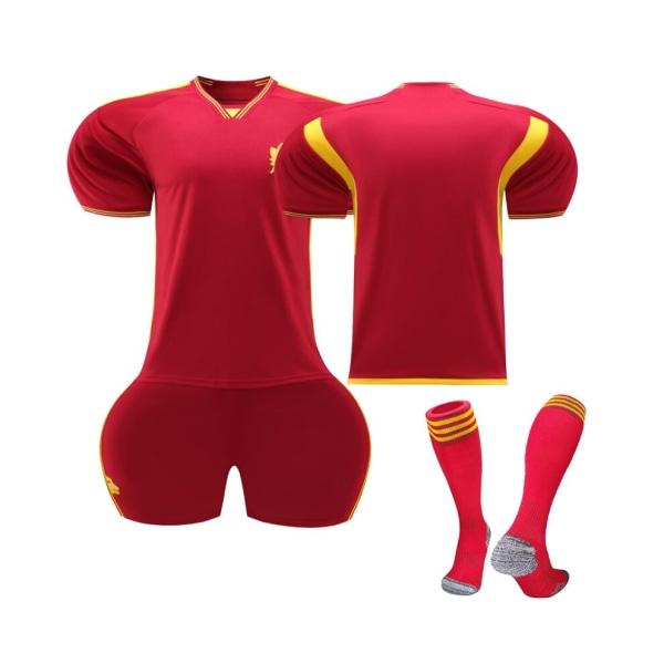 (AS Roma Home Set 2023-24 fotbollströjor Red