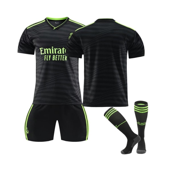 (Real Madrid 22/23 Third Jersey Team Fotbollströja 3-delade kit för barn Vuxna 28(150-155CM)