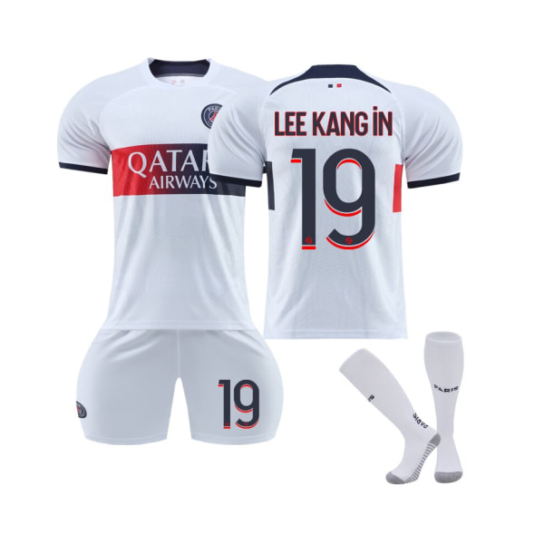 (Paris Saint-Germain 2023/2024 Lee Kang-In #19 Borta Fotbollströja Kit 16(90-100CM)