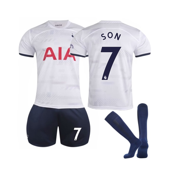 (2023/24 Tottenham Home #7 Son Fotbollströja Kit för barn Vuxna 20(110-120CM)