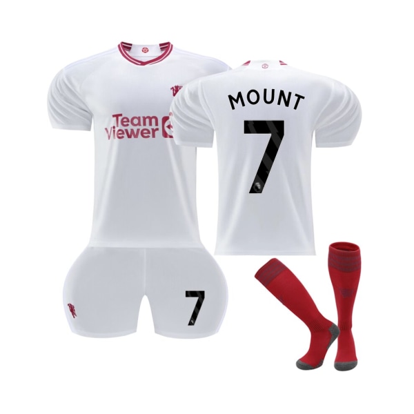 (2023/24 Manchester United Third Shirt #7 Mount Soccer Jersey Kits S(165-170CM)
