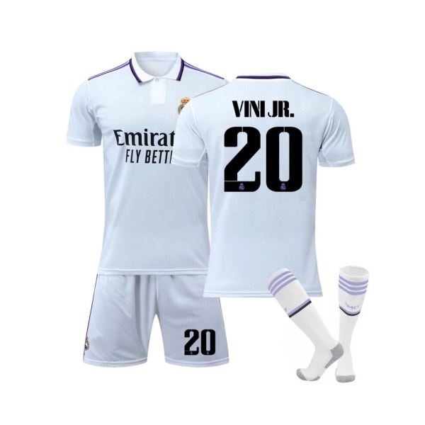 (8-9 år 22-23 Real Madrid Hemma Fotbollströja för barn Vinicius nr 20 VINI JR 10-11years