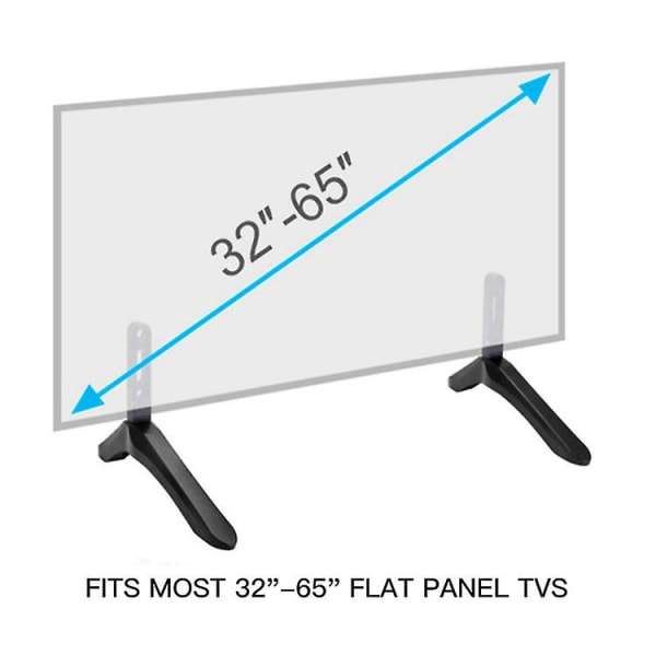 Drsn Tv-fod Base Pedestal Fødder Tv-stativ Mount Ben til fjernsyn med monteringshuller