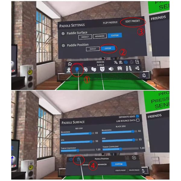 1 par bordtennisracketgrepp, mycket realistiskt, förbättra VR-upplevelsen