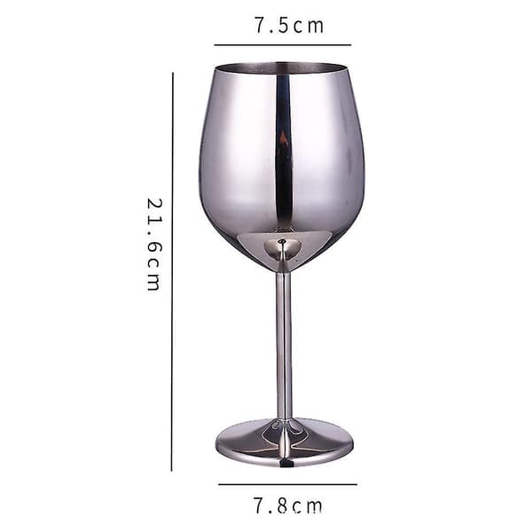 2 stk. rustfrit stålvinsglas - Uknuselige vinglas til rejser, camping og pool, 500 ml Silver