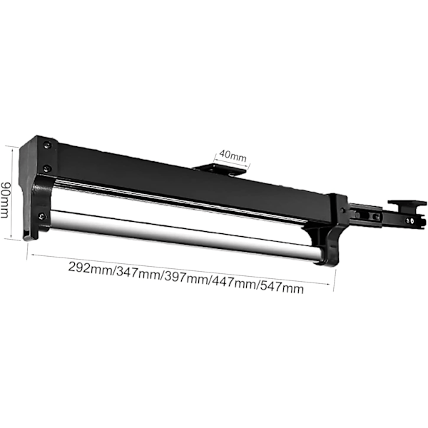 Utbyggbar klädstång för att ta bort galgar - Justerbar teleskopstång (347 mm, svart)