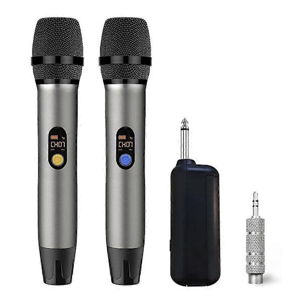 UHF Trådlös Mikrofon Handhållen Dynamisk Professionell Mikrofonsystem för Karaokesång, Tal