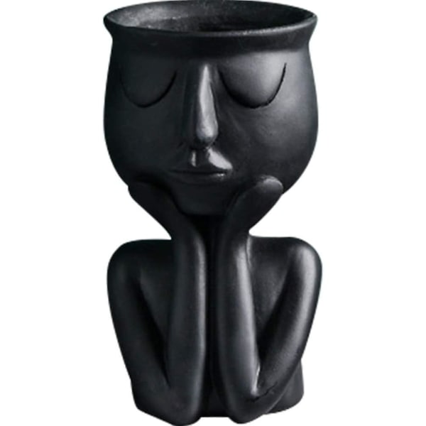 Blomsterkrukker Sukkulenter Vase Græsk Statue Blomsterkrukker Hjem Have Dekoration BLACK