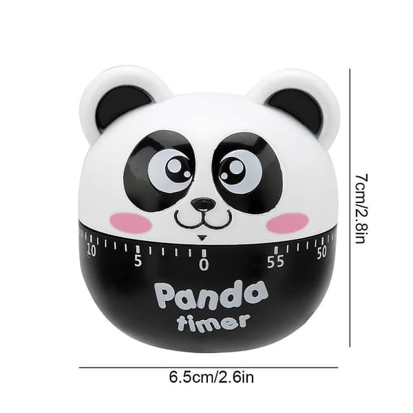 Tecknad matlagningstimer med alarmklocka, tidspåminnelse, mekanisk timer, räknare för matlagningstid Panda