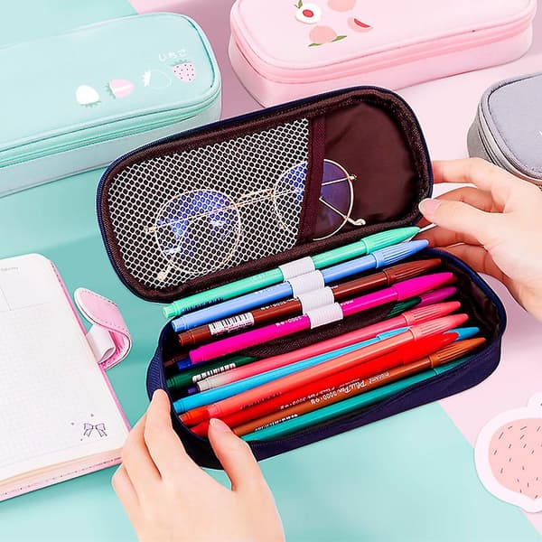 Studerende Stationery Simple Oxford Klud Stor Kapacitet Blyantspose