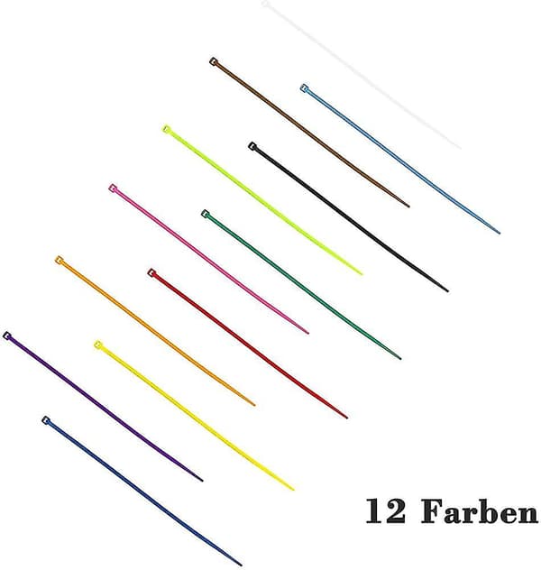 1200 Kabelbindningssats Färgade Kabelbindningar 100 * 2,5 mm
