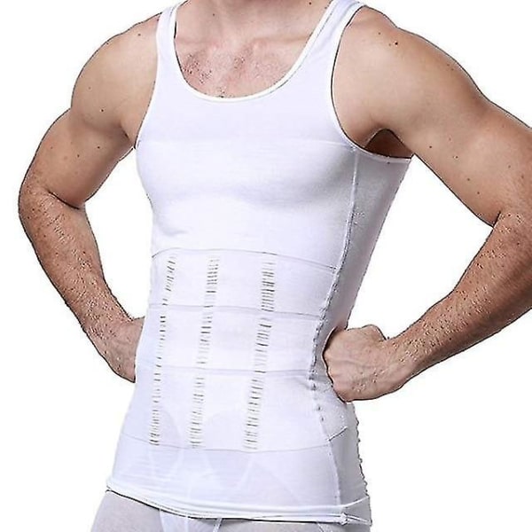 Korsett för män, kroppsslankande magformare- midjeskjortor White L
