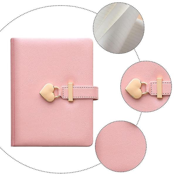 Studenternotesblok Dagbog Bog Skrive Notesbog Pink Journal Bog Med Lås