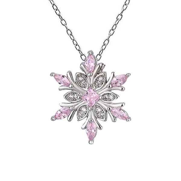 Snöflinga Halsband Kvinnor Halsband Snöflinga Hänge Kristall Present