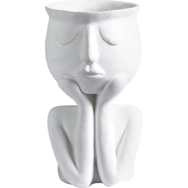 Blomsterkrukker Sukkulenter Vase Græsk Statue Blomsterkrukker Hjem Have Dekoration WHITE