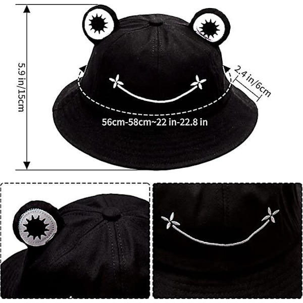 Fiskehatte Dame Fiskehat Frø Solhat Unisex Spand Spandbar Udendørs Sommerhat Til Camping Vandreture Black