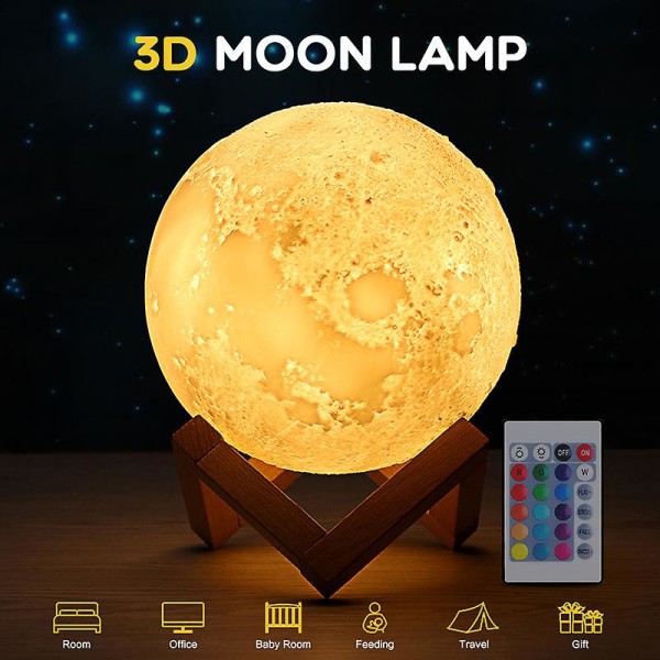 Moon Night Light Bedside Lamp Kids Bedroom Led Lights