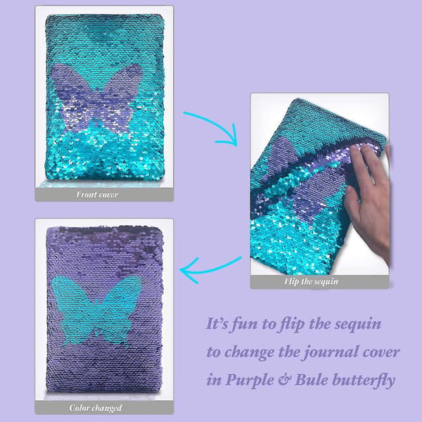 A5 Notatbok Reversibel Flip Sequin Journal 160 Sider