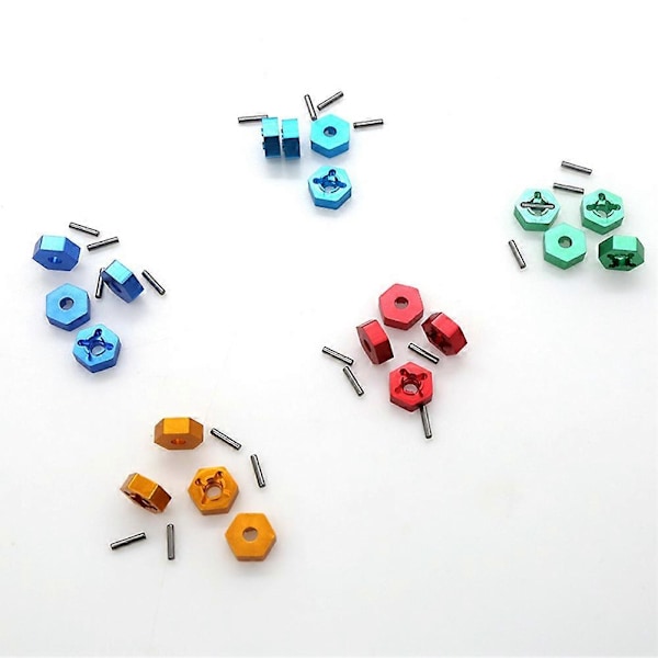 Metall 12mm Kombiner Hjulnav Hex Adapter for 104001 1/10 RC Bil Oppgraderingsdeler Tilbehør, Grønn