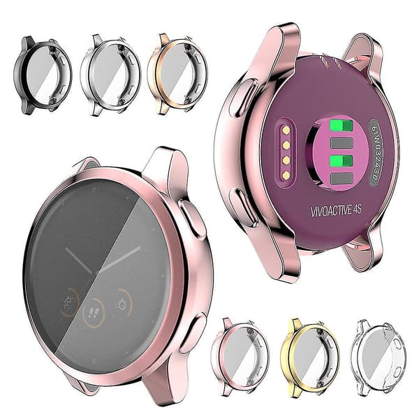 3D-deksel for Garmin Vivoactive 4s 40mm, heldekkende støtfangerdeksel, elegant Black