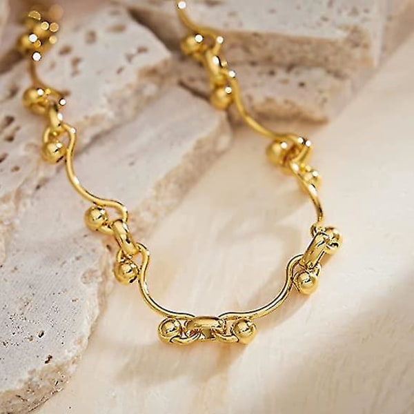 Halsband med hänge för kvinnor 18k guldpläterad kedja Halsband Modehalsband Guld Halsband för kvinnor