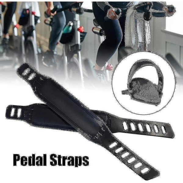 1 par justerbare pedaleremmer for treningssykler, kraftige justerbare lengde universelle pedaleremmer