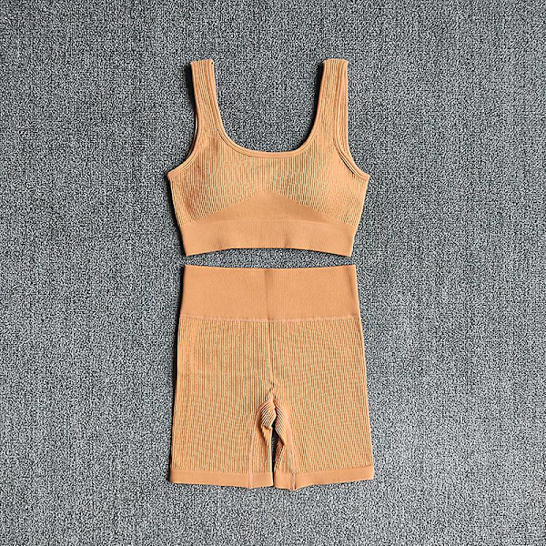 Wareball 2 st Kvinnor Yoga Set Gym Set Sexig BH Sömlös Sport Shorts Träning Löpning Kläder Gym Kläder Atletisk Sport Kostym LightCoffee L(63-75KG)
