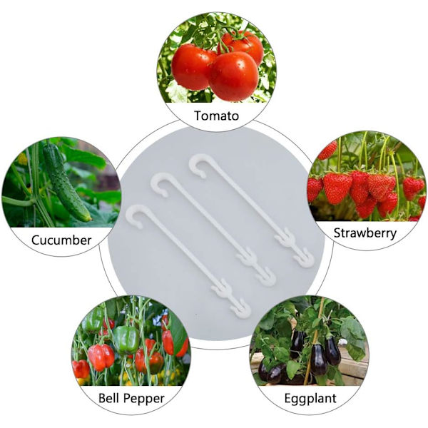 100 stk. 9,5 cm tomat støtte clips tomat planter J form til tomater og grøntsager