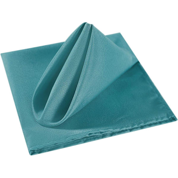 Stofservietter 15,7*15,7 tommer Vaskbare Polyester Servietter Bløde Bordservietter til Bryllup Fest Middagsbanket Teal, 12 stk.