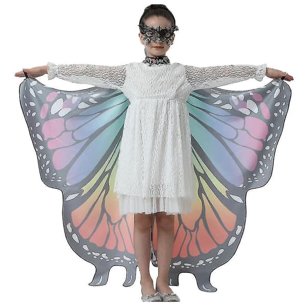 Barne Butterfly Shawl Lady Cape Kostyme Tilbehør