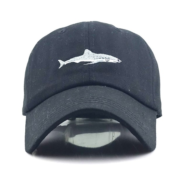 Shark broderad basebollkeps bomullsanka keps utomhus solhatt