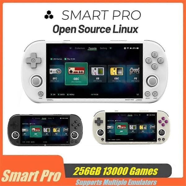 För Smart Pro Spelkonsol 256GB 13000 Spel Linux Retro Videospelskonsol Stöder Flera Emulatorer Svart