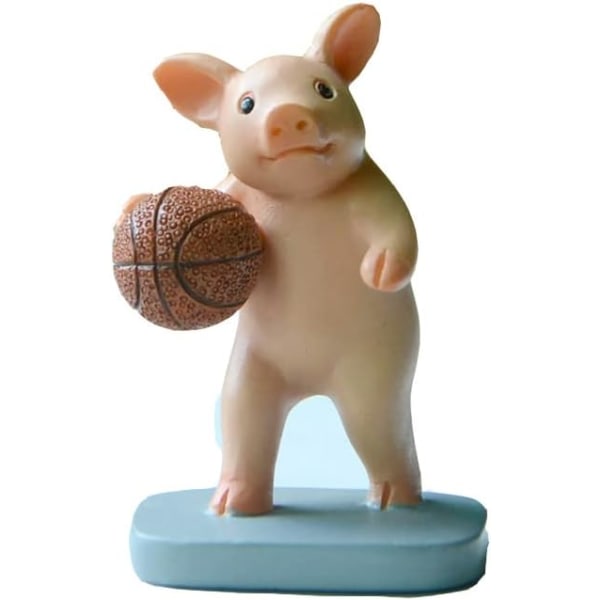 Miniature Fairy Garden Pig Statue – Basketball Pig Devoti