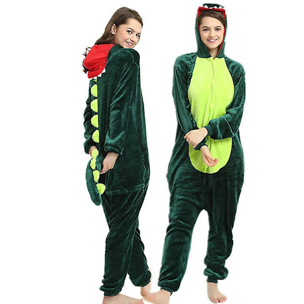 Unisex Flanell Djurpyjamas En-delad Nattkläder Hoodie Sovkläder Fest Cosplay Djur Siamesiska Pyjamas M