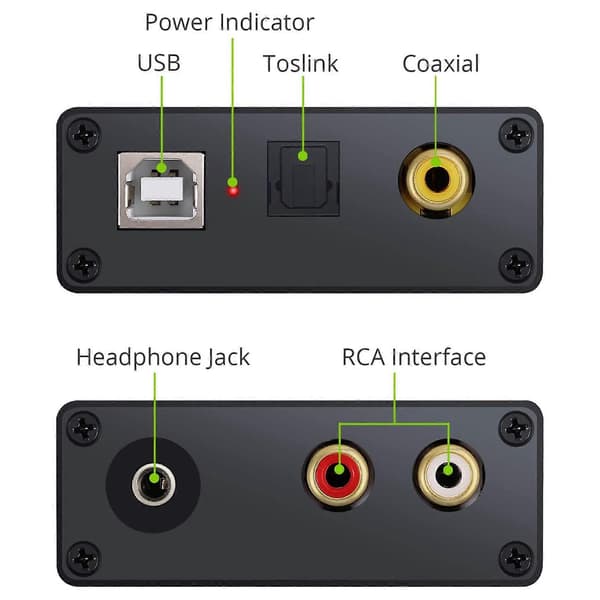 USB til SPDIF Koaksial RCA og 3,5 mm Hovedtelefonstik Konverter USB DAC Optisk Lydadapter USB DAC PCM til Windows