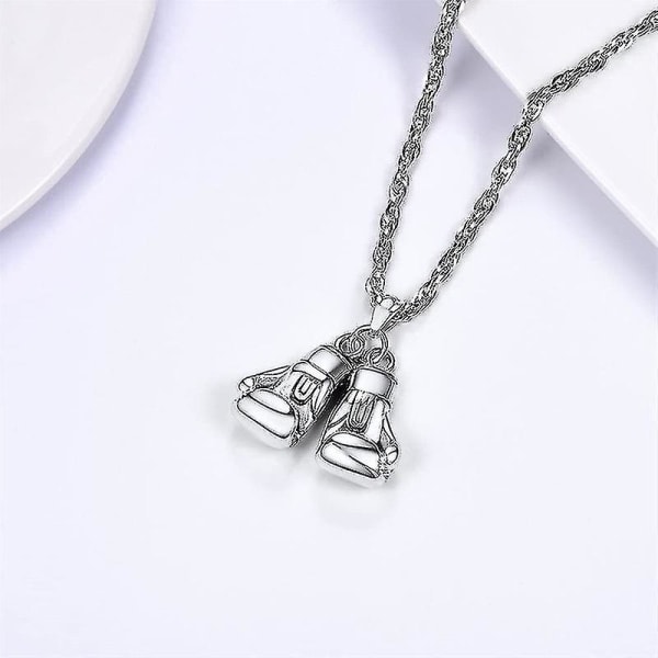 925 Silve Boxing Glove Pendant Necklace - 22 Inch