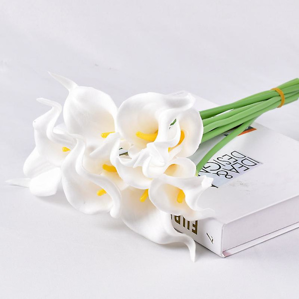 Kunstig Calla Lily 10 stk Orange Blomster Kunstige Lillier Blomsterbuket Falske Calla Lillier Plante Dcor Til Blomsterarrangement Bryllup, Braidal, H 1 10pcs