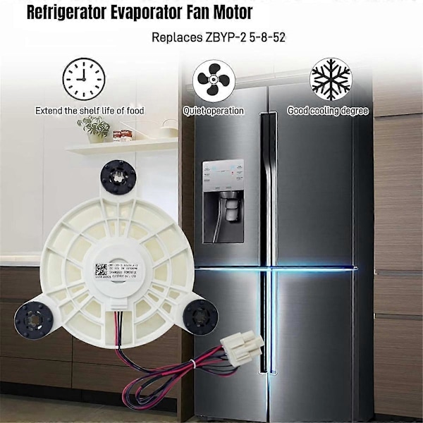 ZWF-30-3 Kjøleskap Fordamper Viftemotor for Kjøleskap Kjølevifte Motor Erstatningsdeler DC12V 2.5W