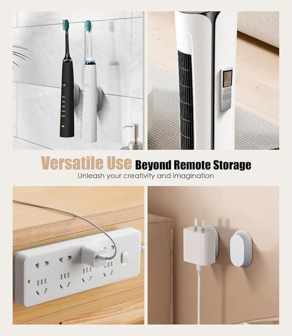 5-pack magnetisk fjärrkontrollhållare väggfäste White