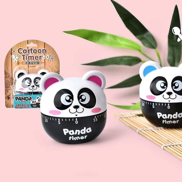 Kjøkken egg timer søt klasserom timer panda formet mekanisk kjøkken baking matlaging timer påminnelse 60 minutter Blue