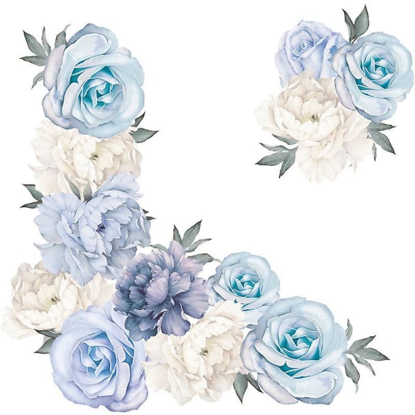 Blomster Peony Vægklistermærker, Blomster Vægklistermærker, Blomstrende Peony Roser Vægplakater, Akvarel Blomster Vægklistermærker