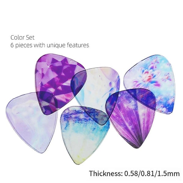 Transparenta Plektrum, Gitarrplektrum, Folkgitarr, , Personliga Färg Transparenta Plektrum C