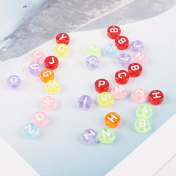 Diy bogstav runde 4*7mm farve akryl bogstav perler til børn 16