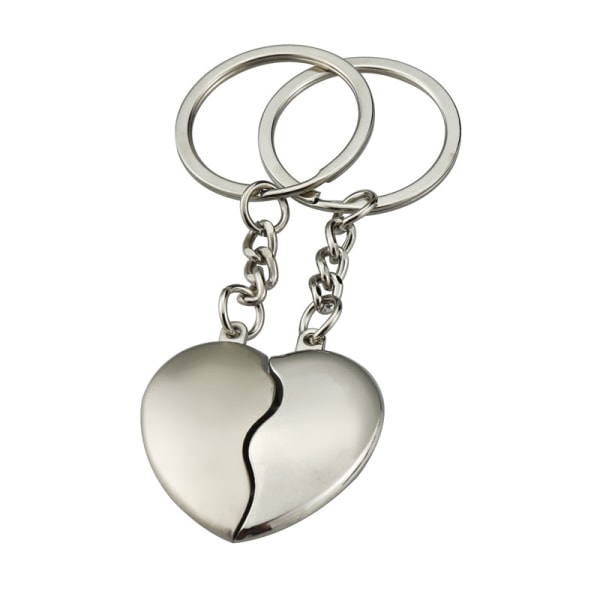 Personlig duo hjärta nyckelring med dina förnamn - Alla hjärtans dag present
