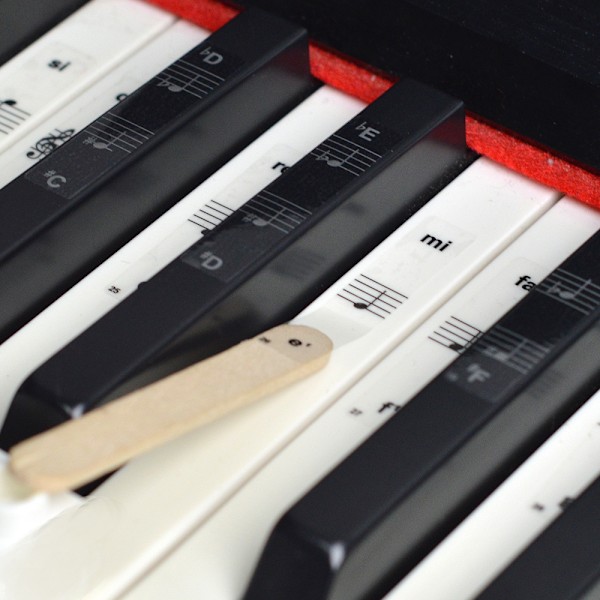 Klaver + Keyboard Note Stickers til 49 | 61 | 76 | 88 Tangenter + Komplet Premium Kit til Sorte + Hvide Tangenter | DO-RÉ-MI-FA-SOL-LA-SI |