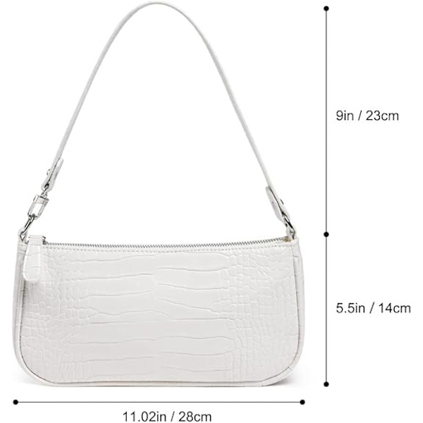 Dam Läder Crossbody Väska, Mini Handväska med Retro Krokodilmönster i Mjukt PU Läder, Klassisk Liten Crossbody Väska för Kvinnor 90-talets Mini Väskor med C